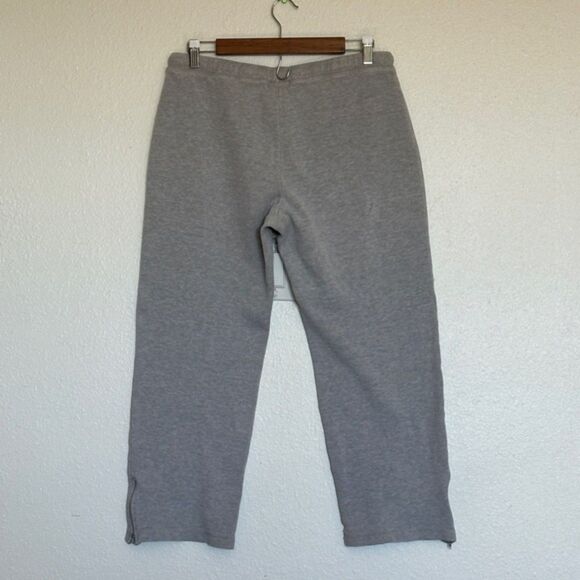 Ralph Lauren Cropped Sweat Pants Lounge Drawcord Petite Large Pullon Zip Hem - Picture 5 of 10